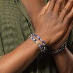 Spiritual Mindset - Silver Heishi Lapis Lazuli Mantra Bracelet