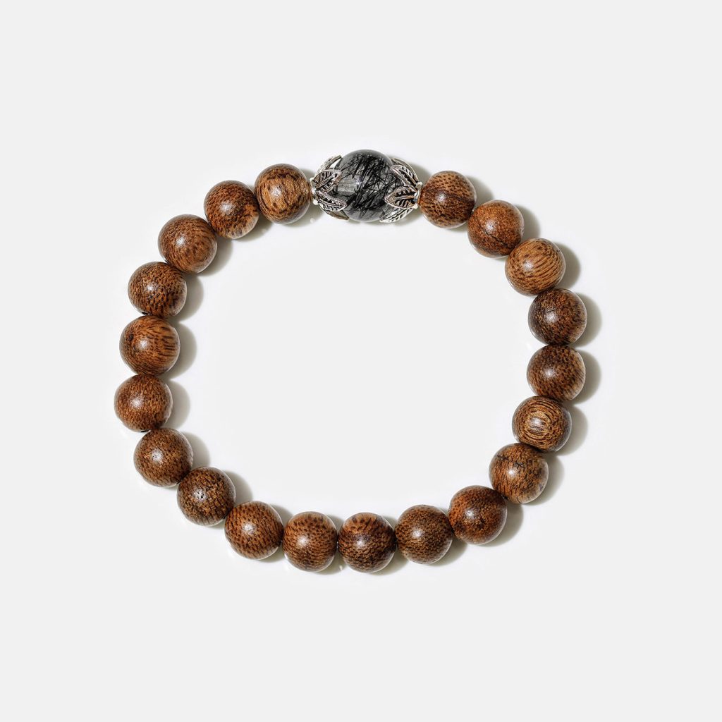 Black Rutilated Quartz Agarwood Bracelet