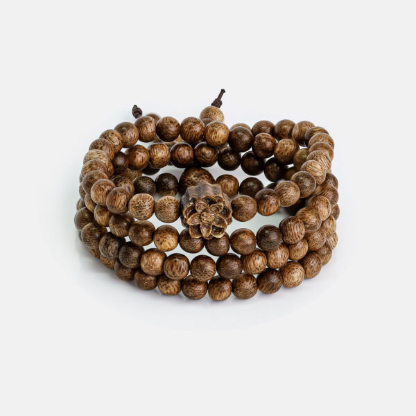Lotus Agarwood 108 Mala Beaded Bracelet