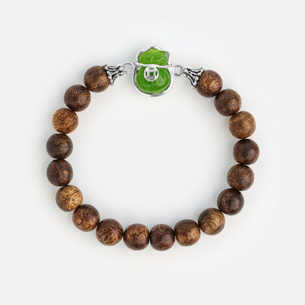 Jade Money Pouch Agarwood Bracelet