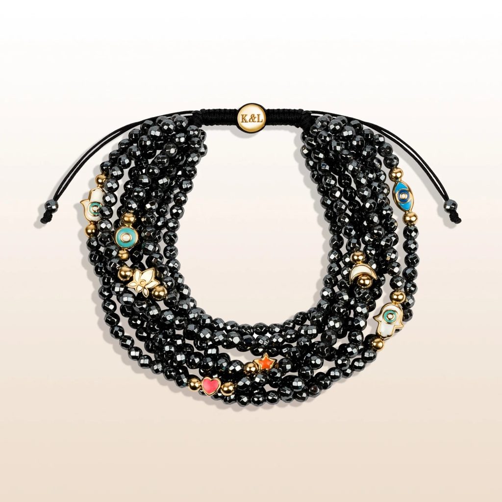 Stay Grounded - Hematite Enamel Multi Charm Bracelet