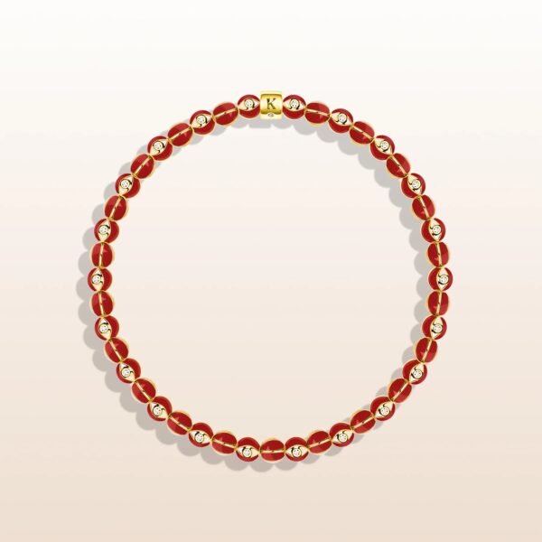 Vigorous Protection - Red Enamel Evil Eye Charm Bracelet